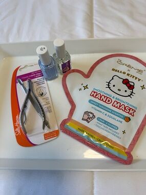 Self-care nail bundle essie Polish Sally Hansen cuticle  hello Kitty hand mask